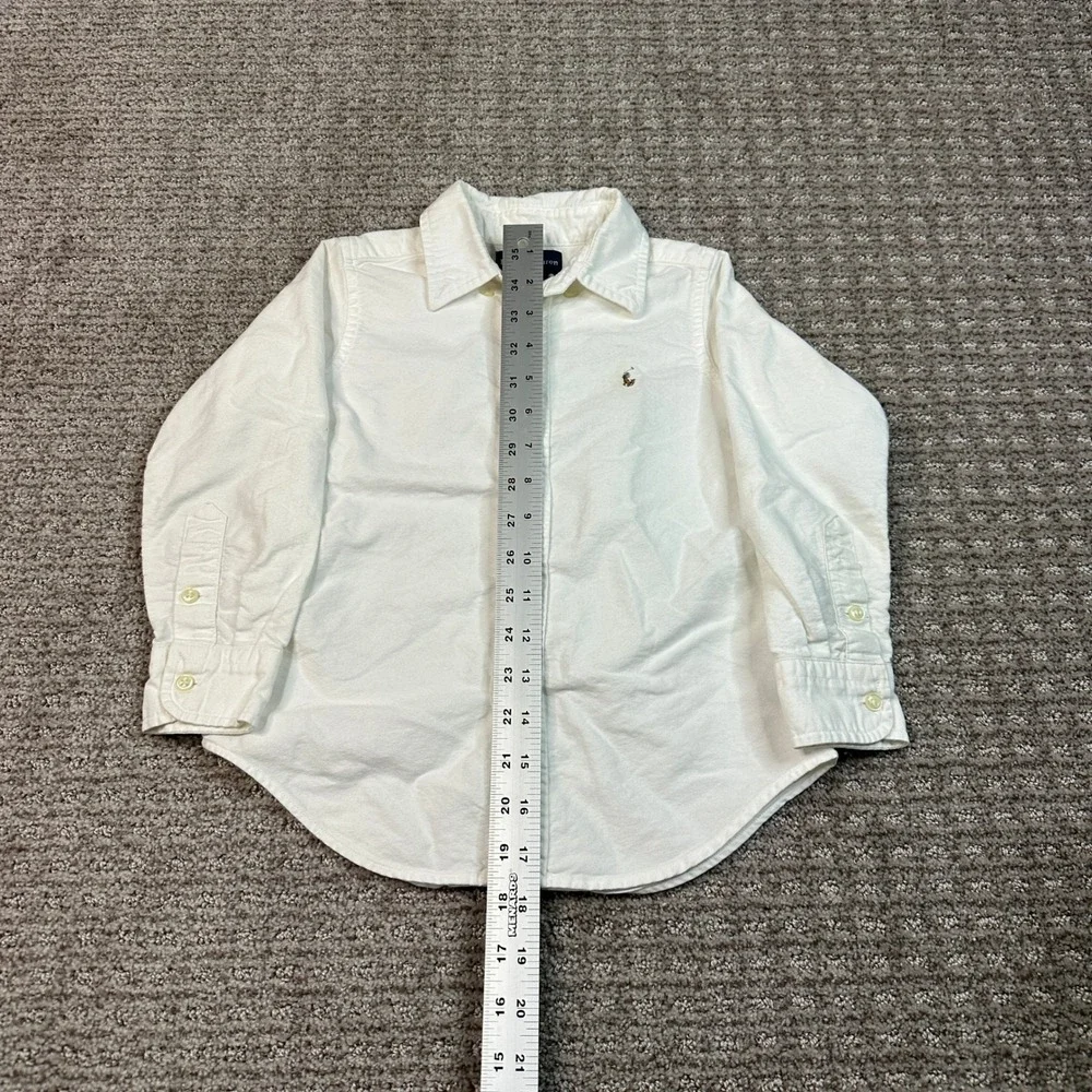 Ralph Lauren Kids Boys White Long Sleeve Oxford Button Down Shirt Size 4 4T